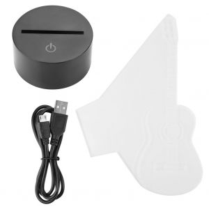 Lampe LED guitare multicolore changeante, veilleuse de fete, projecteur 3D, cadeau, lampe de sommeil (#04) - Neuf