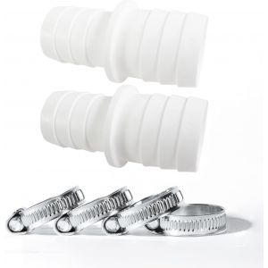 CHECARZHN--NO1-Norma Lot De 2 Raccords De Tuyau Ø 32 À 38 Mm Pour Piscine + 4 Colliers De Serrage Universels En Acier Inoxydable, Adaptateur De Tuyau De Piscine Norma 1 1/4"" Vers 1 1/2"" ¿ Double Embo - Neuf