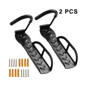 Support De Vélo Robuste - Lot De 2 Crochets Muraux Pour Garage/Abri De Jardin - Solution De Rangement De Vélo Peu Encombrante - Neuf
