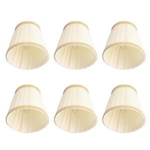 Hililand clip sur abat-jour ampoule 6 pièces petit abat-jour Clip sur tambour abat-jour tissu pour lustre bougie ampoules - Neuf
