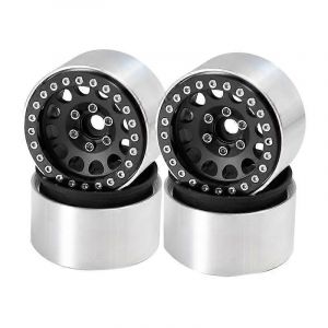 4Pcs 1.9 Beadlock Moyeu de roue jante pour 1/10 RC Traxxas TRX4 SCX10 Noir - Neuf