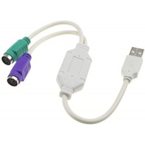 JGD-C&acirc;ble convertisseur PS2 vers USB, USB vers PS/2 m&acirc;le, c&acirc;ble USB vers souris, clavier, souris, PS2, ordinateur portable (blanc) - Neuf