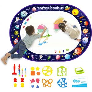 KALANKA-Tapis Dessin Eau, 100 * 70cm Tapis Doodle Enfant 3 4 5 6 ans, Magic Matte avec Stylos Eau, Jouets Educatifs Coloriage Tapis Peinture Cadeau pour Garcons Filles - Neuf