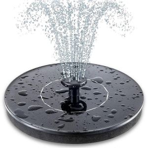 Pompe de fontaine de bain d'oiseau solaire,mise à niveau de la fontaine solaire 3,5 W avec 6 buses,sol flottant autonome - Neuf