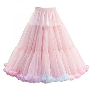 Jupon Bouffant En Tulle Pour Femmes,Jupe Tutu Courte,Taille Élastique,Nuage Arc-En-Ciel,Jupe De Danse De Ballet,Lolita - Neuf
