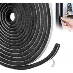 Joint Fenetre Isolation-Joint Brosse Porte,Joint Porte Entrée,6 Mx9 MMx9 MM Calfeutrer Porte pour l'isolation anti Froid,Bruit & Poussière,Noir par - Neuf