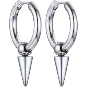 Eryi-Boucle D'oreille Pendantes Homme En Acier/Plaqué Or Punk Style Drop Earrings - Neuf