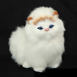 Chat en peluche r&eacute;aliste, jouet mignon pour enfant, mod&egrave;le animal r&eacute;aliste, cadeau pour enfants - Neuf