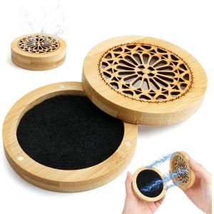 Trahoo-Diffuseur D'huiles Essentielles Pierre En Pl&acirc;tre Avec Bo&icirc;te &Agrave; Parfum En Bois, Diffuseur Pierre &Agrave; Parfum En Pl&acirc;tre Dans Une Bo&icirc;te Pour Le Salon, La Salle De Bain, Et La Chambre, Bureau - Neuf