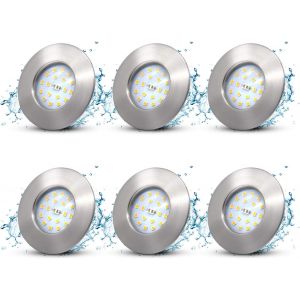 Subzonal-Spots Led Encastrable Extra Plat 5w Pour Salle De Bain,Spot Plafond Ip44,&Eacute;clairage Plafond Led Int&eacute;rieur, Luminaire Encastrable,500lm,230v,Blanc Neutre,Lot De 6 - Neuf