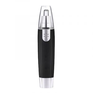 Noir - 1 tondeuse nez/oreilles, épilateur de poils de nez, étanche, à piles, tondeuse à sourcils rotative indolore avec tête rotative - Neuf
