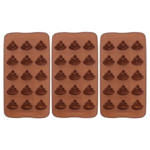 2024 3pcs 15 Même Drôle Caca Bonbons Moules Silicone Moules de Cuisson Tabouret Glaçon Bonbons Dessert Moule - Neuf