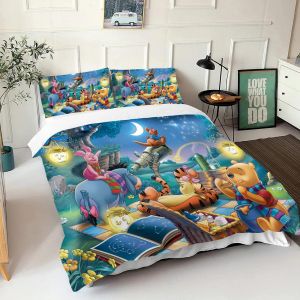 Parure De Lit Winnie L'ourson Avec Housse De Couette Et Taie D'oreiller 3d Pour Enfant, Universelle Et Adaptée Aux Enfants - Neuf