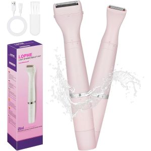 Rasoir &Eacute;lectrique Femme, Rechargeable Rasoir Electrique Femme Sans Douleur Tondeuse Tondeuse Pour Visage, Bras, Jambes, Aisselles Et Bikini Humide Et S&egrave;che,Rose - Neuf