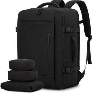 acdsgd-Sac &agrave; Dos Voyage Grand, 45L Sac De Voyage Homme Femme Valise Cabine 55x35x25, Imperm&eacute;able Sac Ordinateur Portable 18 Pouces Bagages Cabine 55x40x20 de Affaires Travail Randonn&eacute;e, Noir - Neuf