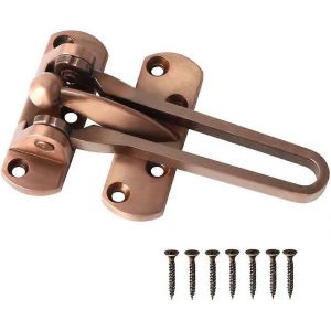 Serrure de porte secondaire antique rouge,cha&icirc;ne de porte antivol,serrure de porte coulissante,tige rotative en acier inoxydable,serrure de porte antivol,or rose - Neuf