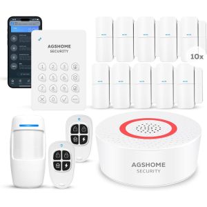 Alarme Maison Sans Fil 15 Pack Wifi Alarme Sécurité Système Cambrioleur Sans Fil 120Db, Kits De Sécurité Pour La Maison, Extensible À Volonté-Compatible Avec Alexa, Google Assistan[MAT790018] - Neuf