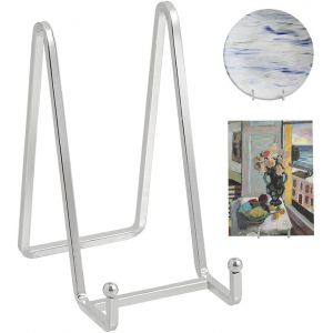 Eryi-Chevalet Support Presentoir Porte Assiette - 6 Pouces Metal Support Assiette Decorative - Support Cadre Photo De Table - Présentoir De Fer Pour Plaque | Livre Cuisine | Carte Postale | Art - Arg - Neuf