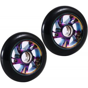 2 X Replacement Wheels For Razor Apollo Cox Swain 110mm Pu Coloured Scooter With Abec-9 Bearings - Neuf