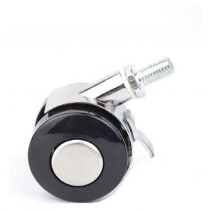 Roulette pivotante haute performance, roue de 38 mm (1,5 pouce), filetage M8 x 15 mm, avec frein, en alliage de zinc, lot de 4. - Neuf