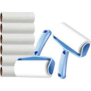 Jgd-Lot De 2 Rouleaux Anti-Peluches Et 6 Rouleaux De Rechange Pour V&ecirc;tements, Poils D'animaux De Compagnie, Chat, Chien, Poussi&egrave;re Et Poils Sur Tapis, Canap&eacute;s, Voitures - Neuf