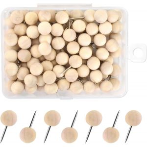 Chenquansarl-100 Pièces Carte Puna S,Puna S En Bois,Décoratives Goupille De Marquage Pour Cartede Marquage Puna S De Carte Avec Pointe En Acier Pour Projets D'artisanat De Tableau Et Plaque De Liège - Neuf