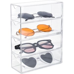Nbgcm-Support De Lunettes Boîte À Bijoux Présentoir De Lunettes Porte Organisateur Avec 4 Tiroirs Jewelry Boîte De Rangement Pour Bijoux Vitrines Tiroirs Support Lunette Pour Lunettes, Bijoux, Montre - Neuf