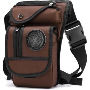 Sjzg-Sac Poitrine Sac De Jambe Sacoche Moto Sac Banane Sacs À Dos Porté Travers Homme Femme Sac Bandoulière Sacoche Sac D'epaule Pour Voyage Sports Travers Cyclisme Moto Sling Bagbrun - Neuf