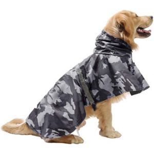 Manteau De Pluie R&eacute;fl&eacute;chissant Avec Capuche Pour Chien - Ultra L&eacute;ger Et Respirant - Housse De Pluie Pour Chiens De Taille Moyenne Et Grande (Gris, Xxl) - Neuf