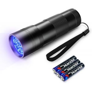 Hljhj-Lampe De Poche Uv 12 Led 395 Nm, Détecteur De Lumière Noire Pour Urine De Chien, Taches D'animaux Domestiques, Punaises De Lit Sur Moquette/Tapis, 3 Piles Aaa Incluses - Neuf