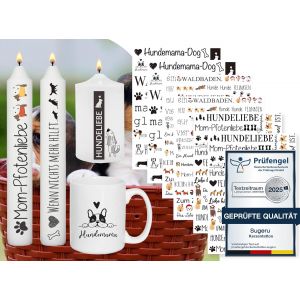 SJZG-® Lot De 6 Tatouages Pour Bougies (Plus De 200 Motifs), Impression Par Transfert D'Eau, Film Coulissant À L'Eau, Film Pour Bougie, Décoration De Bougies, Décoration De Bougies, Happy Birthday - Neuf