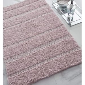 KAL-Brillant Tapis De Bain, Polyester, Rose Poudré, Bathmat - Neuf