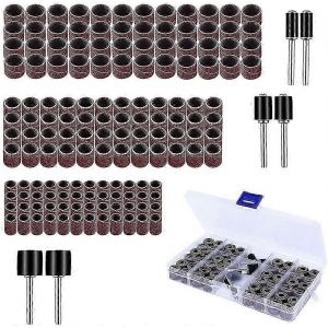 Jeu De 150 Manchons De Ponçage,Ensemble De Ponceuse À Tambour Comprenant 144 Manchons De Bande De Ponçage 6 Pièces Tambour De Ponçage Pour Outil De Tournage Dremel Ternel - Neuf
