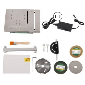 XYONG Mini scie circulaire a table, modele DIY, machine de decoupe electrique de precision, reglable, prise domestique AC110-240V US - Neuf