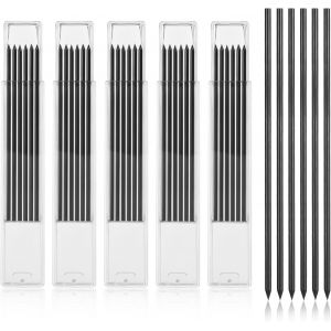 Checarzhn--No1-Lot De 30 Recharges De Crayon Sec De 2,8 Mm, Recharges De Crayon Mécanique Pica Noires, Recharges De Crayon De Charpentier Pour Le Travail Du Bois Et Le Dessin - Neuf