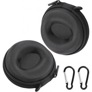 Kal-Lot De 2 Boîtes De Voyage Pour Montres Avec Mousquetons - Rangement Et Support Pour Homme - Étui De Protection - Noir - Neuf