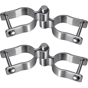 Checarzhn--No1-Lot De 2 Charnières De Poteau De Clôture À Maillons De Chaîne De 4,5 Cm, Charnières De Portail En Acier Inoxydable 304 Avec 2 Charnières De Cadre De Porte Et 2 Charnières Mâles, Boulons Et - Neuf