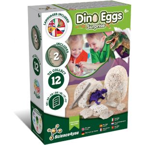 MDY-Oeufs de Dinosaure Surprise pour Enfant 5 6 7 8+ Ans - Jeu de Dinosaure avec Kit Scientifique pour Creuser des ?ufs de Dino - Joeut et Cadeau Educative pour Filles et Garçons 5 6 7 8+ Ans - Neuf