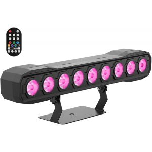 9 Rgbw Led Wall Washer Éclairage De Scène 60w, Barre Lumineuse Effet Projecteur Avec Télécommande Dmx512 Strobe Disco Lumière De Fête Pour Mariage Dj Extérieur Noël - Neuf