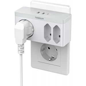 TYE-Prise Multiple USB, Multiprise Murale avec USB C 15W Charge Rapide, 6 en 1 Bloc Multiprise avec 3 Sortie AC, Compatible pour Phone et Électroménager - Neuf