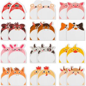 Sticky Notes,24pcs Mini Notes Autocollantes Mignon,720 Feuilles Note Adh&eacute;sives En Forme Animaux Bloc M&eacute;mo Pour Les &Eacute;tudes,La Maison,Le Bureau,La Colocation Ou Les Cadeaux- 60x 55 Mm - Neuf