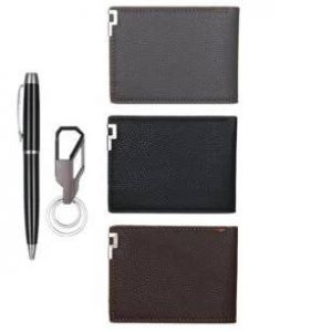 Coffret porte carte + porte-cl&eacute;s + stylo homme Mod&egrave;le Al&eacute;atoire - Neuf