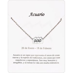 Kal-Collier Signe Du Zodiaque En Acier Inoxydable Belle Carte Signification Signe Du Zodiaque Pendentif Horoscope Pour Femme Ou Homme Cadeau Anniversaire - Neuf