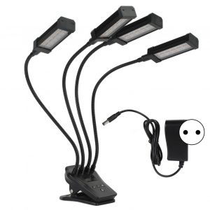 Hjlian Lampe De Croissance Pour Plantes De Jardin 96 W A 4 Tetes Avec Ecran Lcd, Plusieurs Modes De Gradation, Spectre Complet, 100-240 V, Prise Ue Noire - Neuf