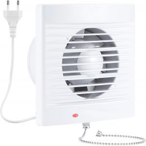 100mm Ventilateur,VMC,Extracteur d'Air avec Clapet Anti-Retour,Interrupteur à Chaînette pour Salle de Bain,Cuisine,Bureau,WC,Silencieux.[I134] - Neuf