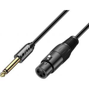 XLR vers TS 6,35mm 1/4 C&acirc;ble de Microphone,PVC &eacute;cal&eacute; Unbalanced 6.35mm M&acirc;le &agrave; XLR Femelle Audio St&eacute;r&eacute;o Adaptateur de Microphone C&acirc;ble Interconnexion pour Speaker Mic Guitare Mixer AMP,1,5m - Neuf