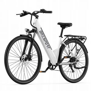 27,5 '' V&eacute;lo &Eacute;lectrique Urbain Unisexe Onesport Ot12, 36 V 13 Ah, 250 W, 25 Km/H,Autonomie 65 Km - Blanc - Neuf