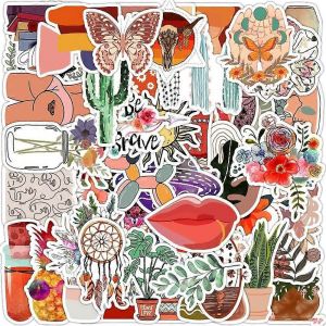 50pcs Mignon Dessin Anim&eacute; R&eacute;tro Boh&egrave;me Autocollants Esth&eacute;tique Graffiti D&eacute;calcomanies Ordinateur Portable T&eacute;l&eacute;phone Scrapbook Cahier Autocollant Imperm&eacute;able - Neuf