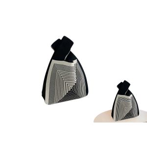 Petit sac cabas en crochet avec anse nou&eacute;e pour vos essentiels - Pochette &agrave; main tricot&eacute;e - Neuf