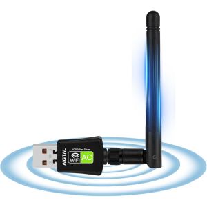 SUBZONAL-Clé WiFi Puissante AC600 Mbps Free Driver Adaptateur Réseau sans Fil Double Bande 2.4GHz/5GHz, Dongle Adaptateur USB WiFi Compatible avec Windows 11/10/8.1/8/7 pour PC/Bureau/Ordinateur Port - Neuf